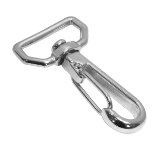 Mosquetón giratorio para cinta con cierre varilla