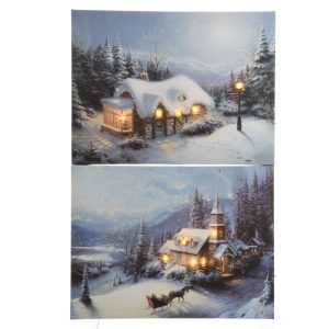 Cuadro Paisaje Nevado 40×60 cm con 5 Leds