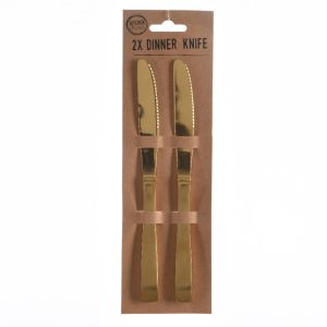 Cuchillo Dorado 0.4×1.8×21 cm (pack 2 unidades)